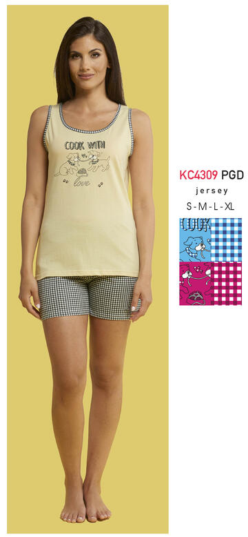 ART. KC4309 PGD- pigiama donna s/l cotone kc4309 pgd - Fratelli Parenti